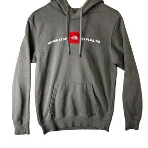 The North Face Men's‎ Gray Hoodie S "Never Stop Exploring" Pullover Pocket